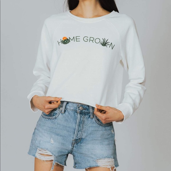 MINKPINK medium cropped white sweater - Picture 2 of 3